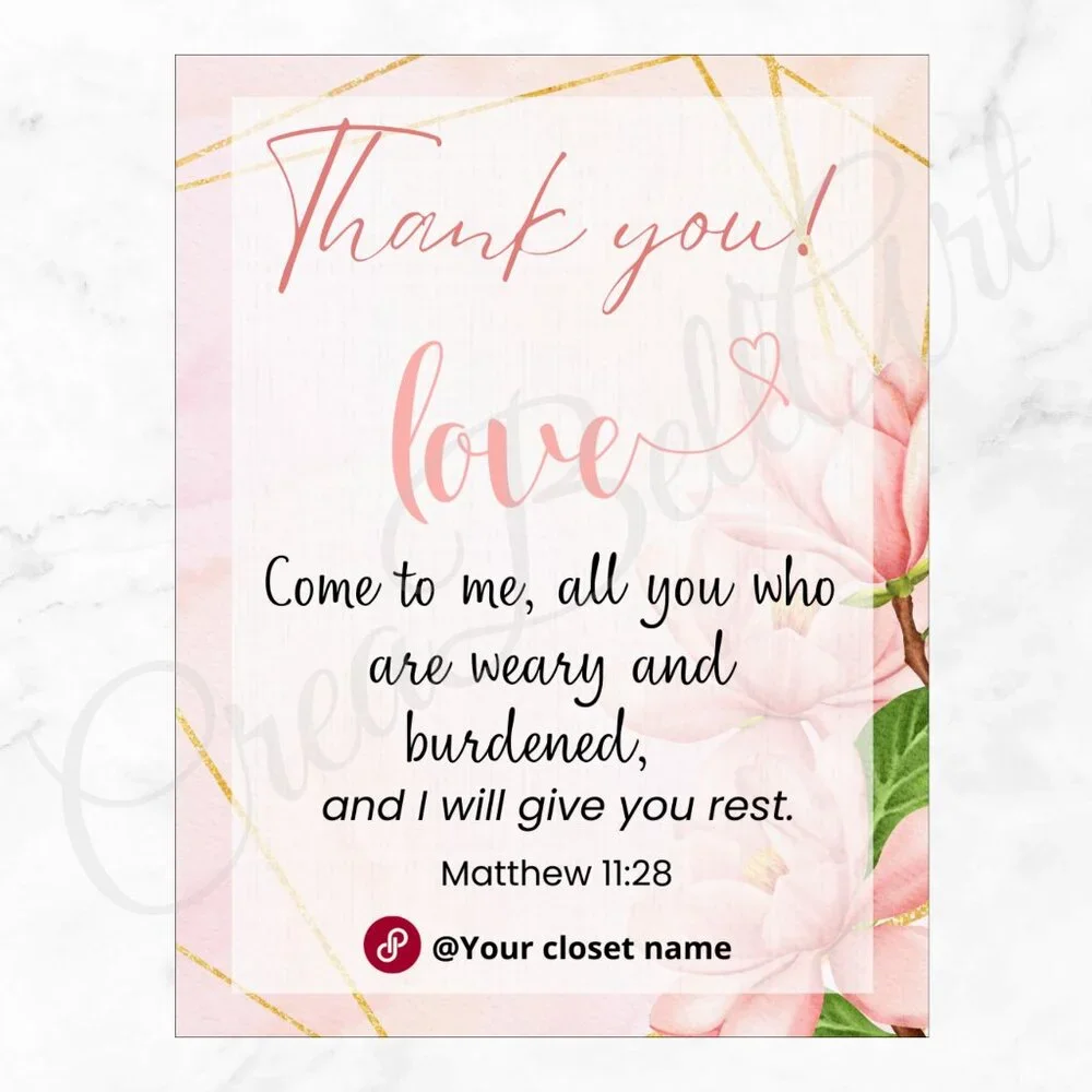 100 Pack Biblie Thank You Insert Cards - Small Business Thank You Card 4